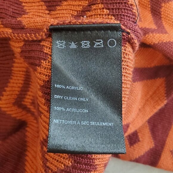 Staring at Stars Cardigan Sweater XS Orange Boho Southwestern Aztec Waterfall - Picture 4 of 11